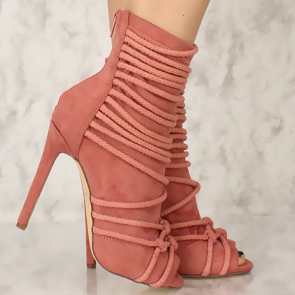 LAST PAIR 📌 Open Toe Rope Stilleto Heel Sandals - Picture 2 of 7